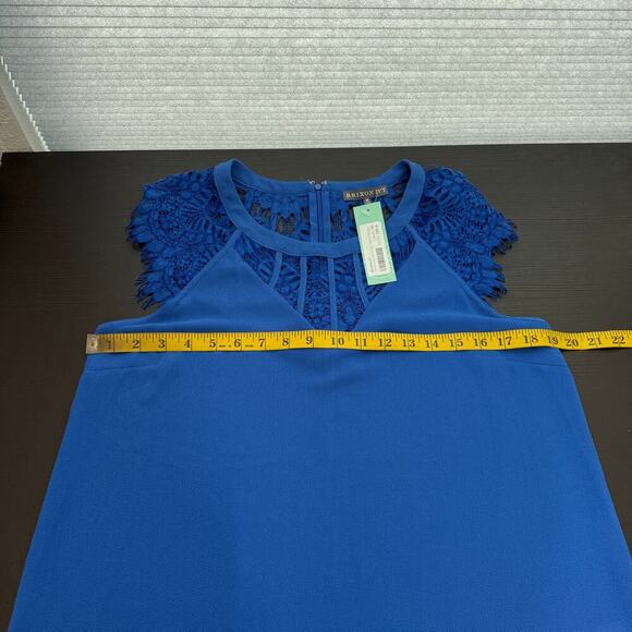 NWT Brixon Ivy Women's Sleeveless Lace Blouse Size Medium Blue Keyhole Back - Picture 8 of 10
